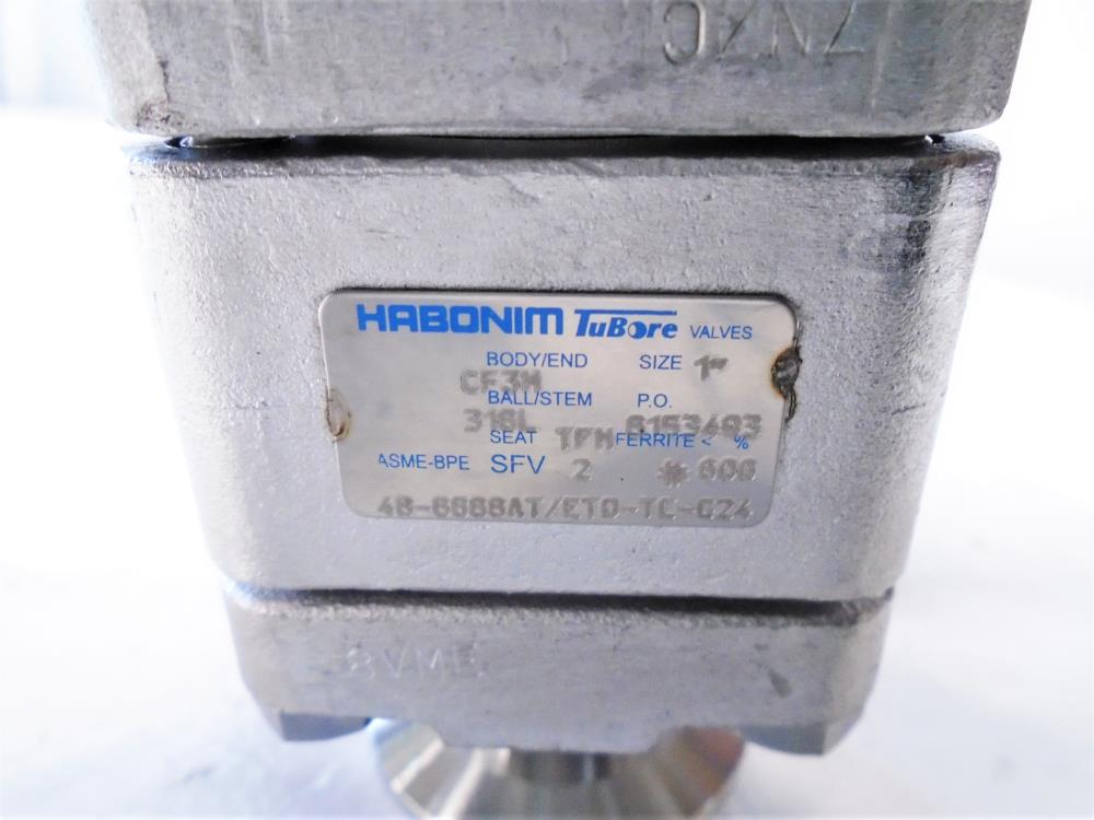 Habonim 1" CF3M Sanitary Ball Valve w/ Compact II Actuator